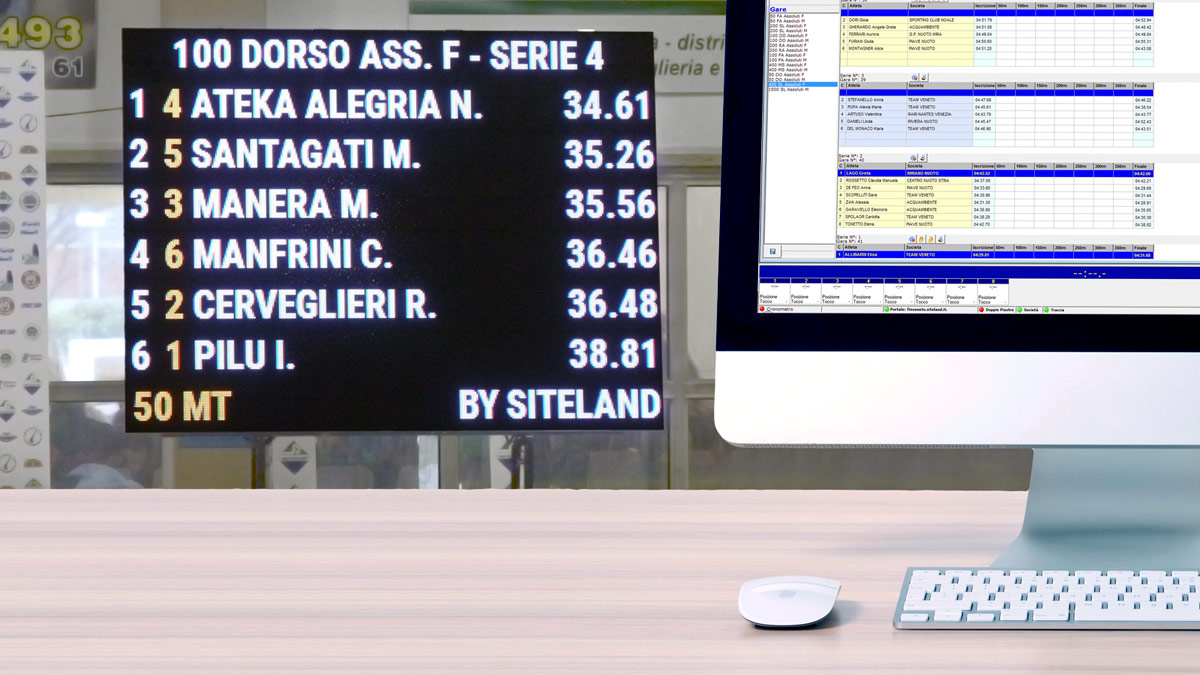 Foto di Swimtech gestisce tabellone ledwall del cronometraggio